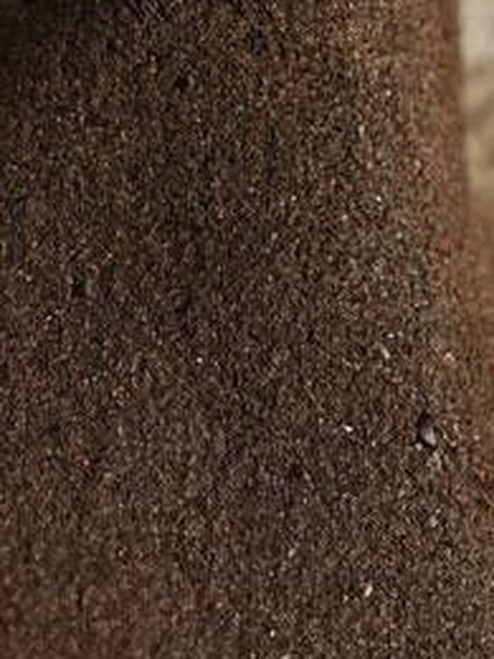 Close-up of the pressed coffee-ground material